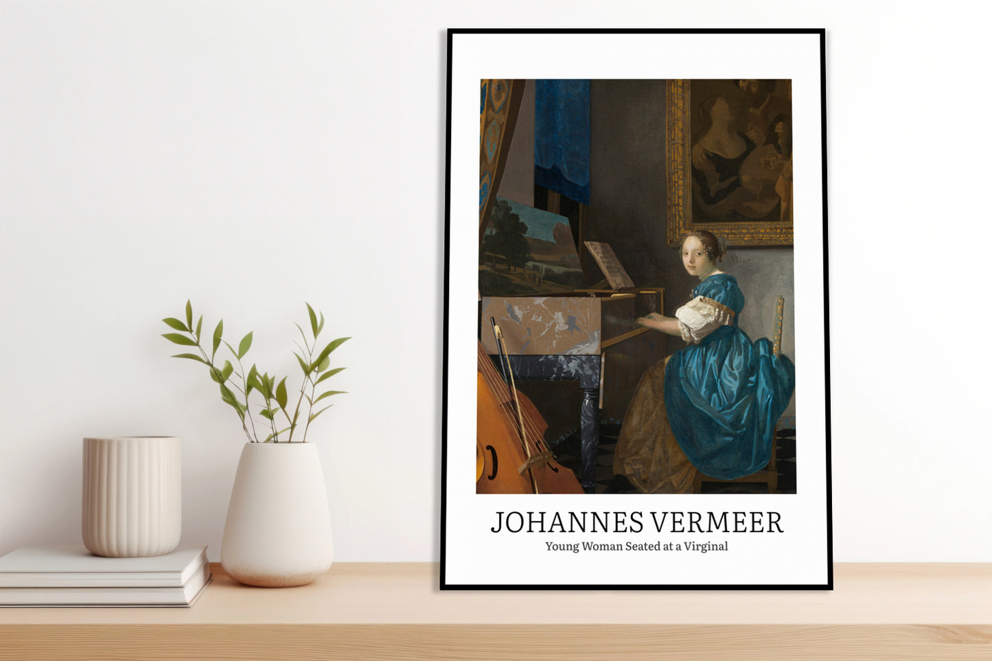 Obraz  Design Seated at a Virginal, Vermeer Vintage do Salonu