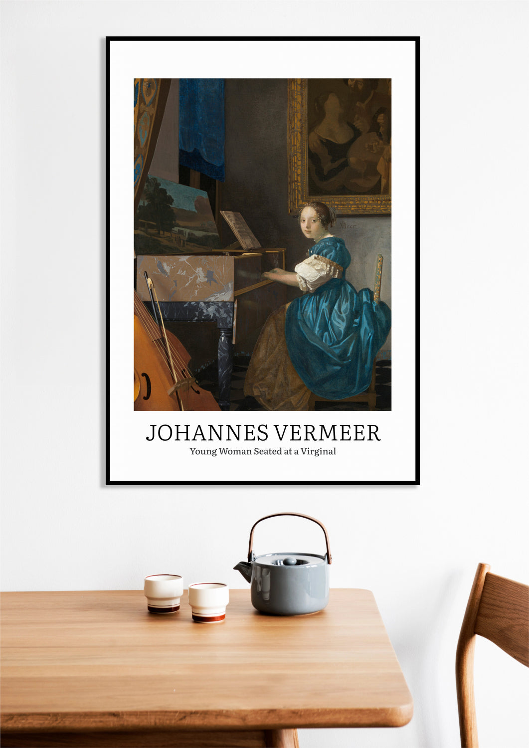 Obraz  Design Seated at a Virginal, Vermeer Vintage do Salonu
