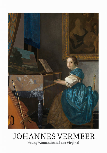 Plakat  Design Seated at a Virginal, Vermeer Vintage do Salonu