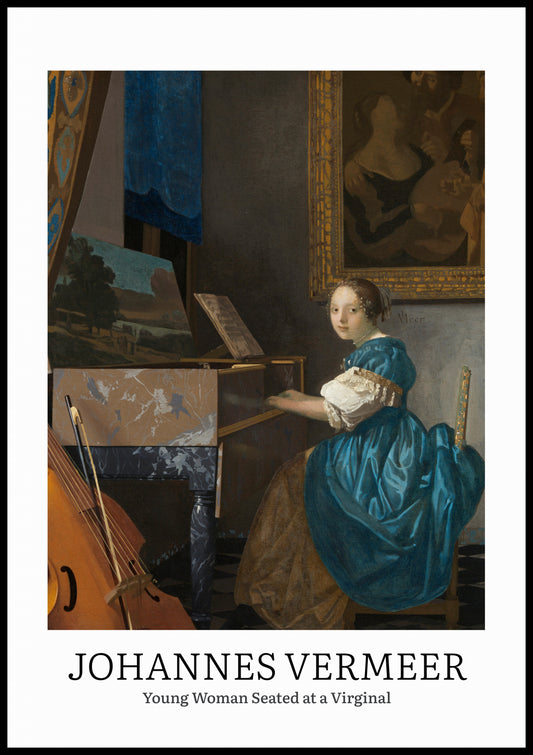 Plakat  Design Seated at a Virginal, Vermeer Vintage do Salonu