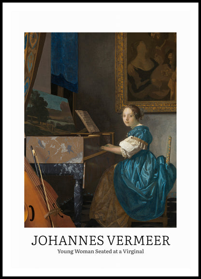 Plakat  Design Seated at a Virginal, Vermeer Vintage do Salonu