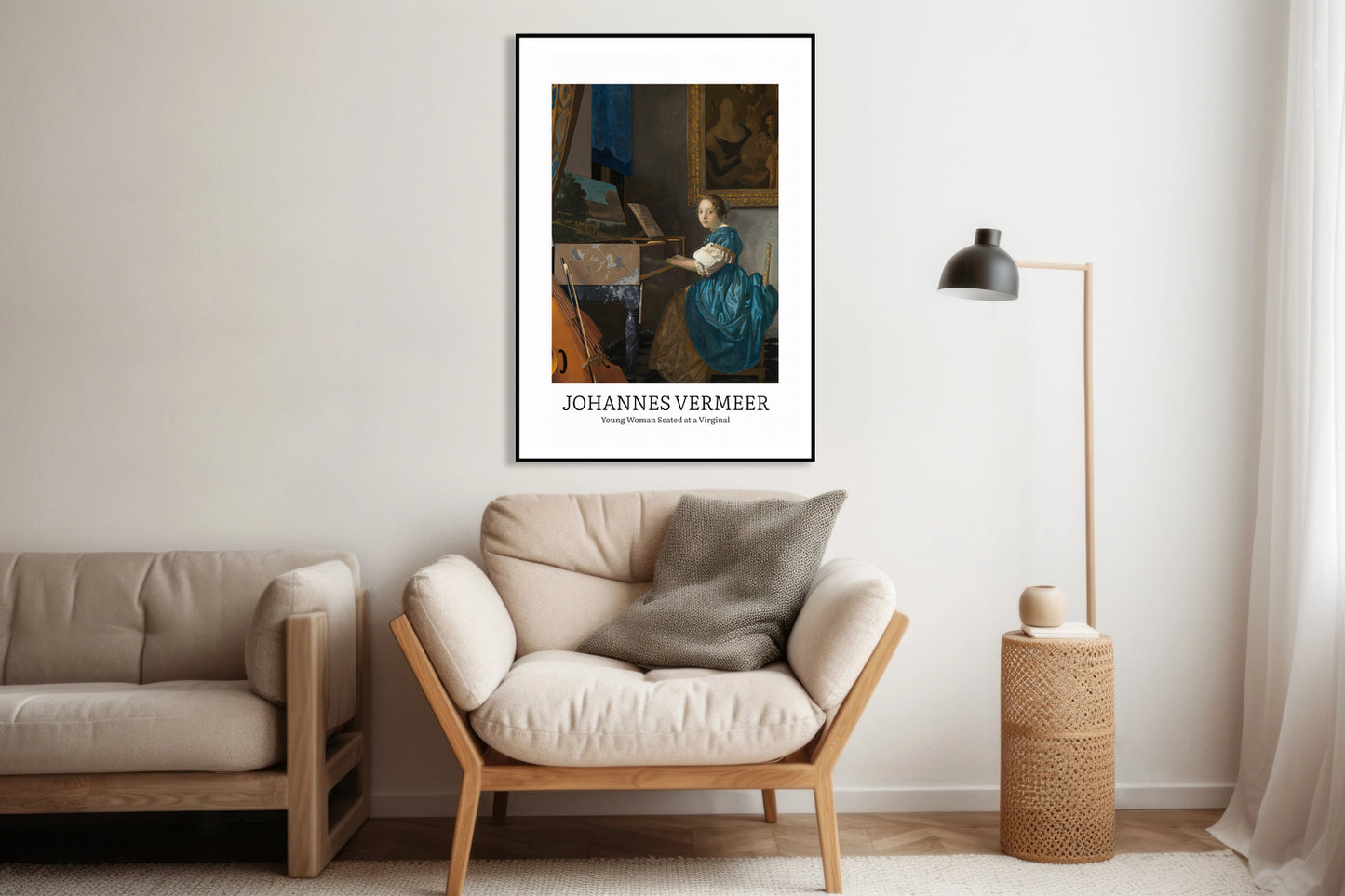 Plakat  Design Seated at a Virginal, Vermeer Vintage do Salonu