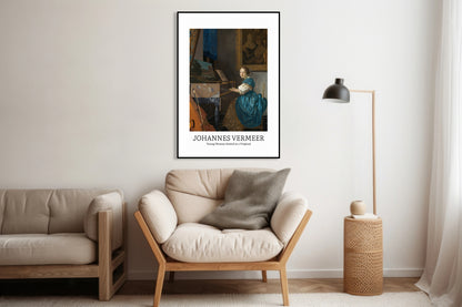 Plakat  Design Seated at a Virginal, Vermeer Vintage do Salonu