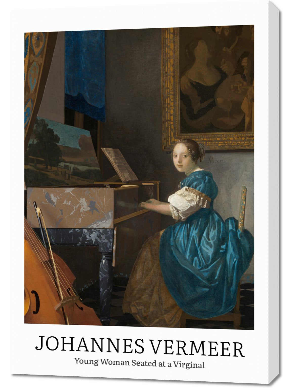 Obraz  Design Seated at a Virginal, Vermeer Vintage do Salonu