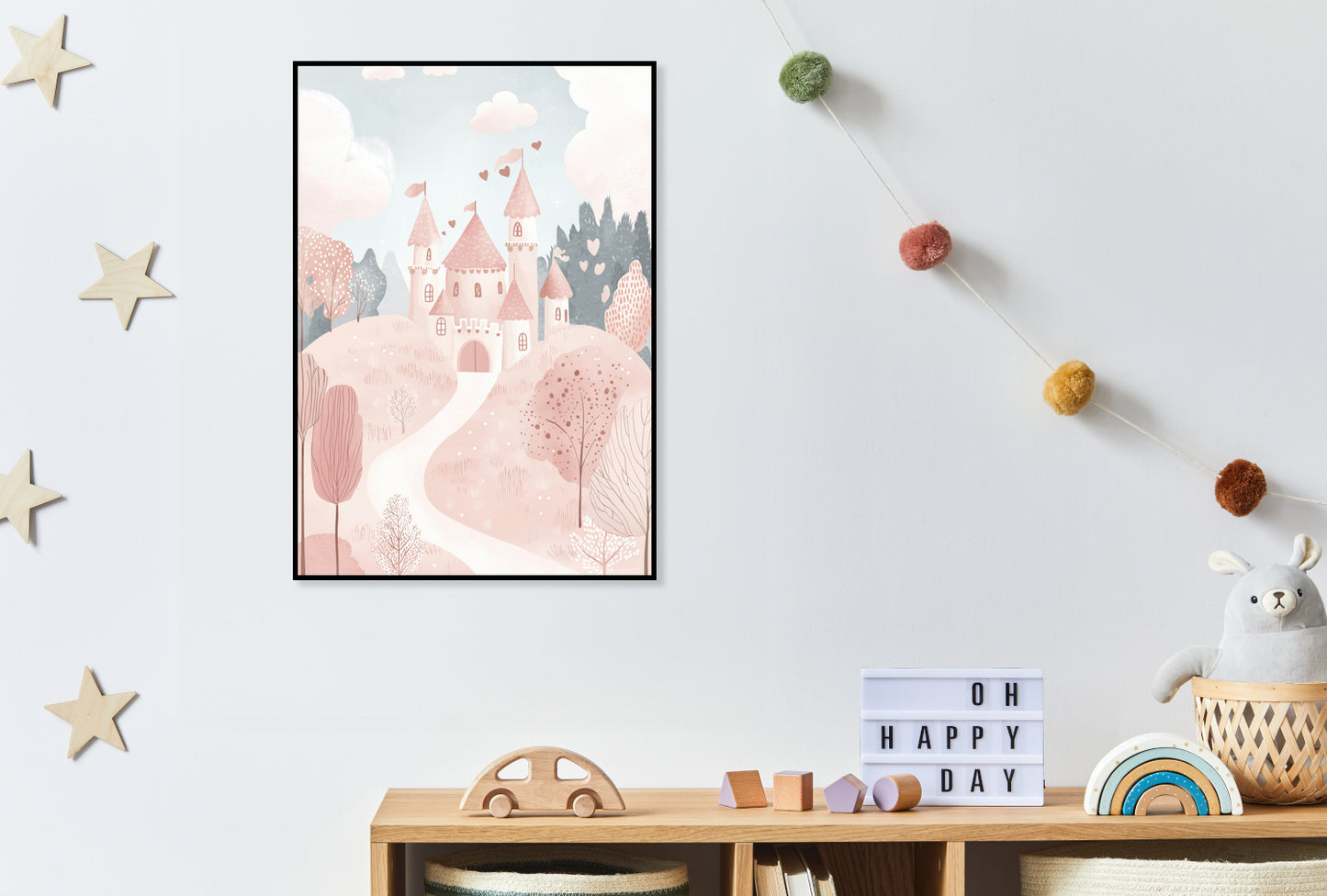 Plakat   Wzory dla Dzieci, Dziewczynki do Pokoju - Zamek