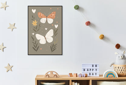 Plakat  Wzory dla Dzieci, Dziewczynki Do Pokoju - Motylki