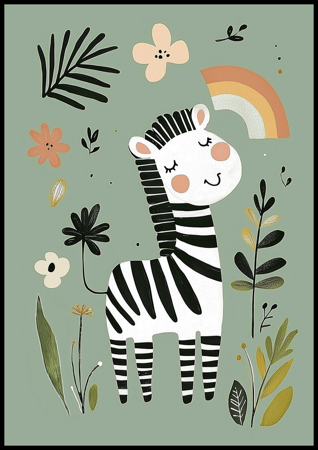 Plakat  Wzory dla Dzieci, Dziewczynki i Chłopca - Zebra
