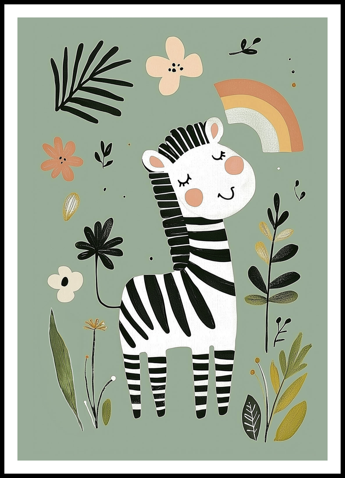 Plakat  Wzory dla Dzieci, Dziewczynki i Chłopca - Zebra