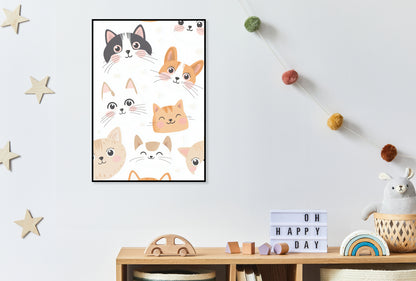 Plakat  Wzory dla Dzieci, Dziewczynki i Chłopca - Kotki