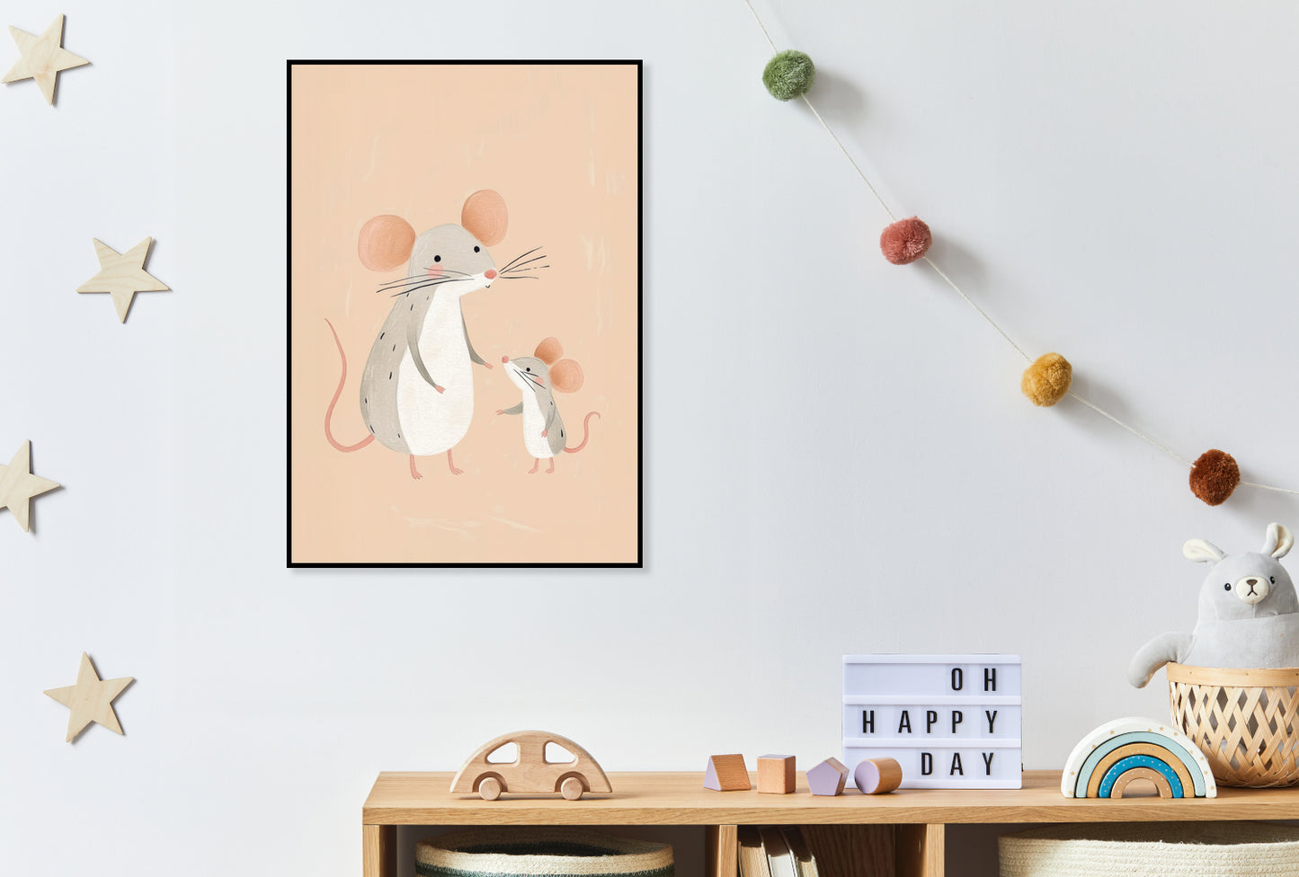 Plakat  Wzory dla Dzieci, Dziewczynki i Chłopca - Myszki