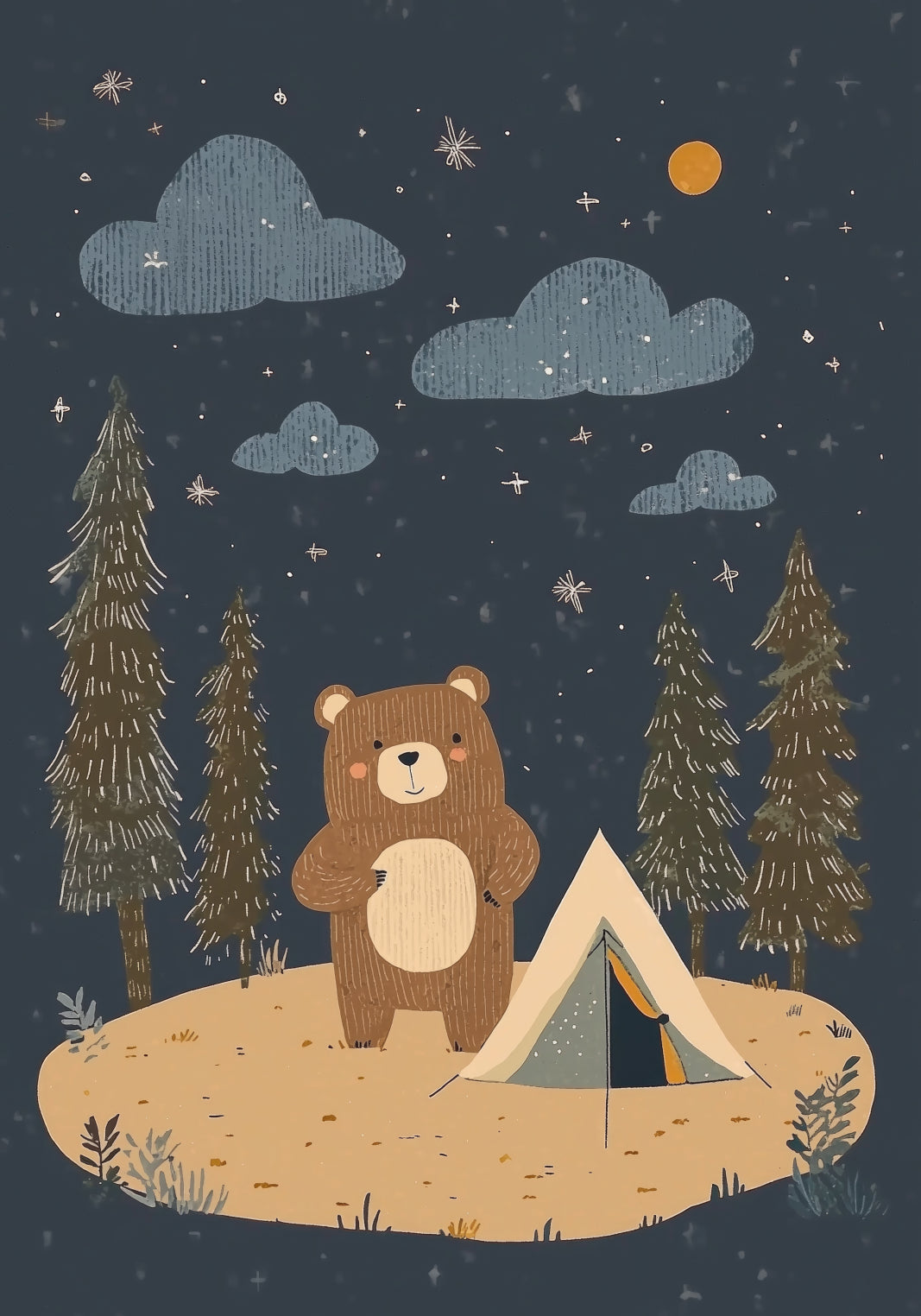 Plakat  Wzory dla Dzieci, Dziewczynki i Chłopca - Camping
