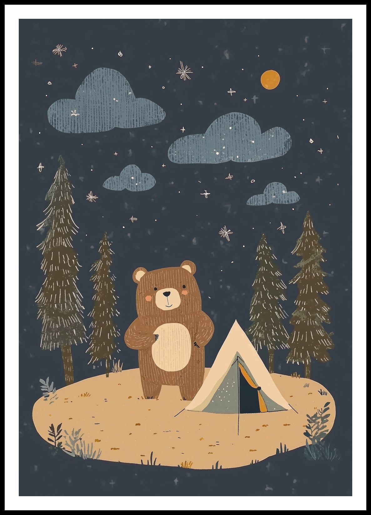 Plakat  Wzory dla Dzieci, Dziewczynki i Chłopca - Camping
