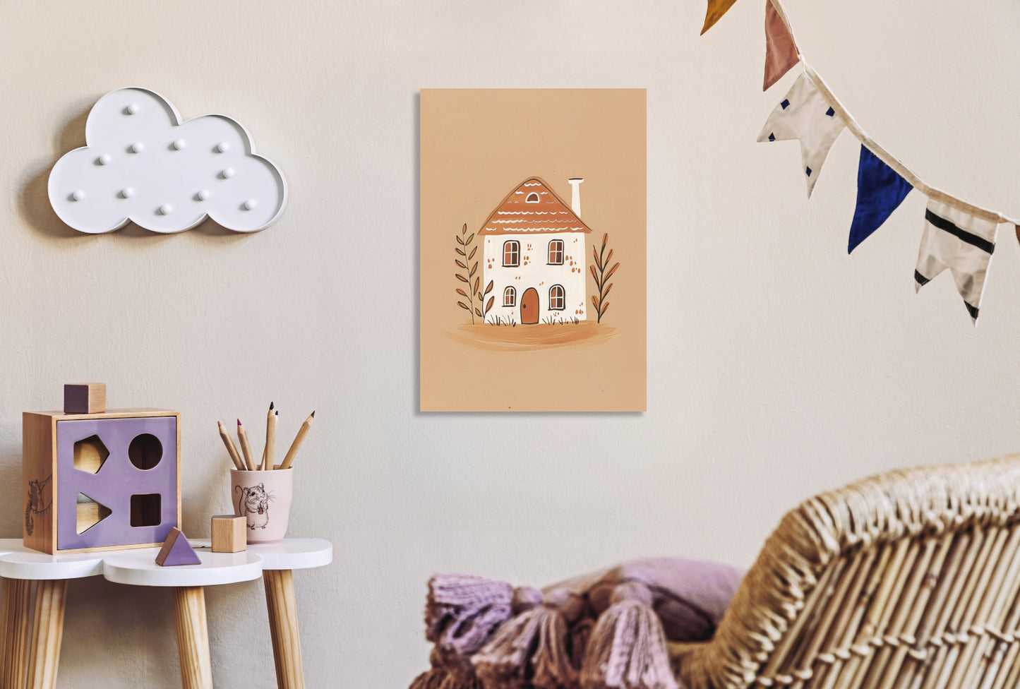Obraz  Wzory dla Dzieci, Dziewczynki i Chłopca - Domek