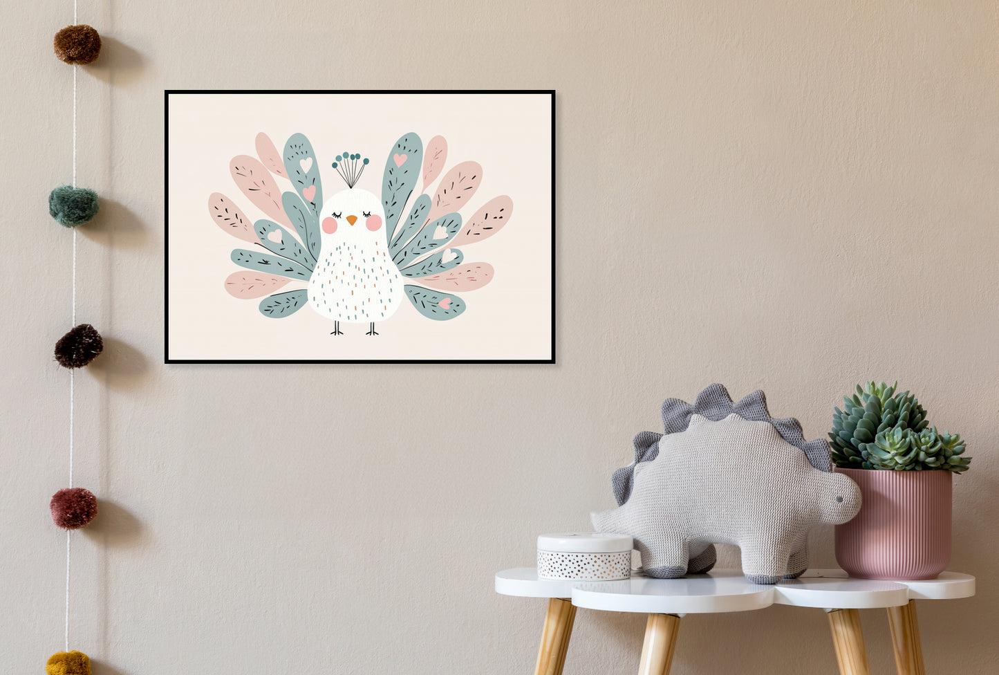 Plakat  Wzory dla Dzieci, Dziewczynki i Chłopca - Paw