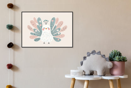 Plakat  Wzory dla Dzieci, Dziewczynki i Chłopca - Paw
