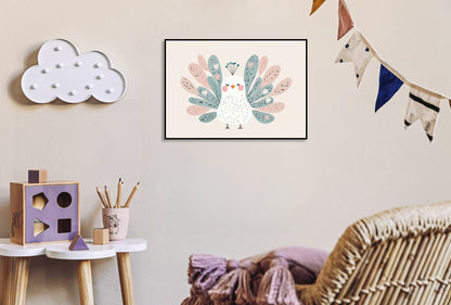 Plakat  Wzory dla Dzieci, Dziewczynki i Chłopca - Paw