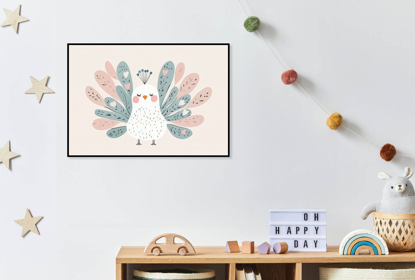 Plakat  Wzory dla Dzieci, Dziewczynki i Chłopca - Paw