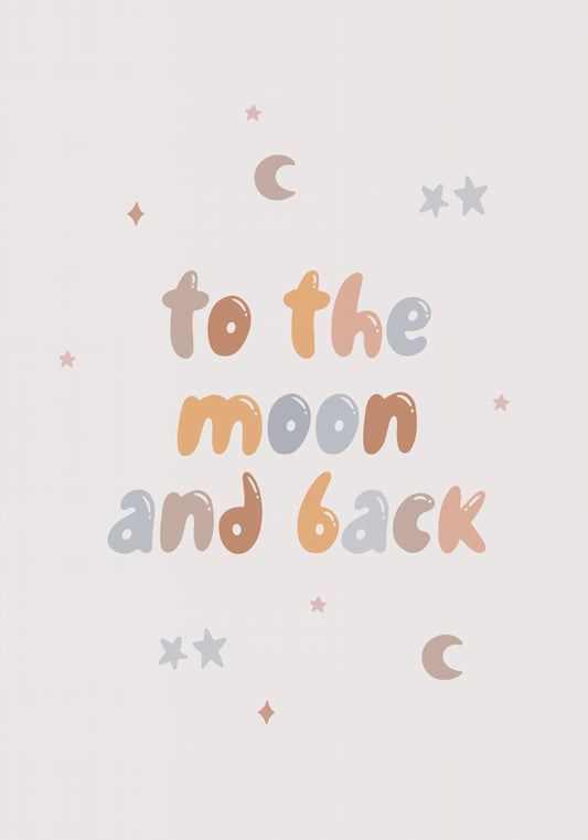 Plakat  Wzory dla Dzieci, Dziewczynki i Chłopca - Na Księżyc