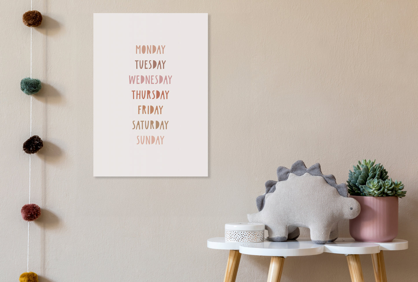 Obraz  Wzory dla Dzieci, Dziewczynki i Chłopca - Tydzień