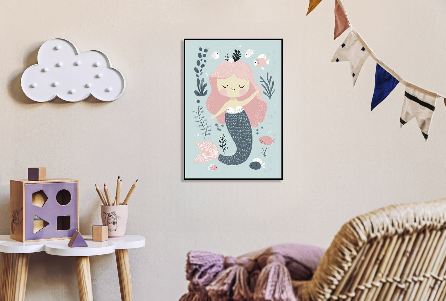 Plakat  Wzory dla Dzieci, Dziewczynki Do Pokoju - Syrenka 2