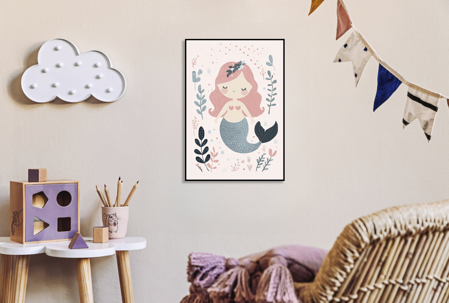 Plakat  Wzory dla Dzieci, Dziewczynki Do Pokoju - Syrenka 3