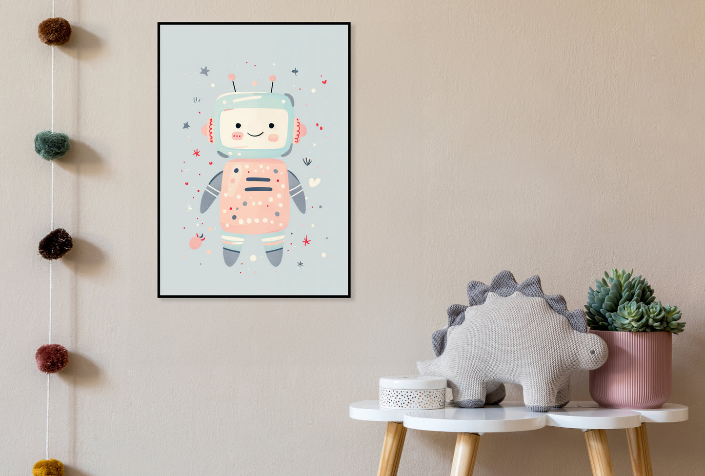 Plakat  Wzory dla Dzieci, Dziewczynki i Chłopca - Robocik