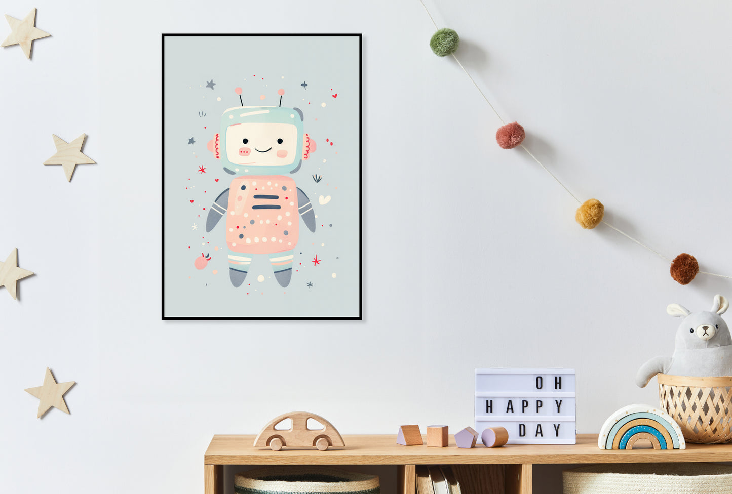 Plakat  Wzory dla Dzieci, Dziewczynki i Chłopca - Robocik