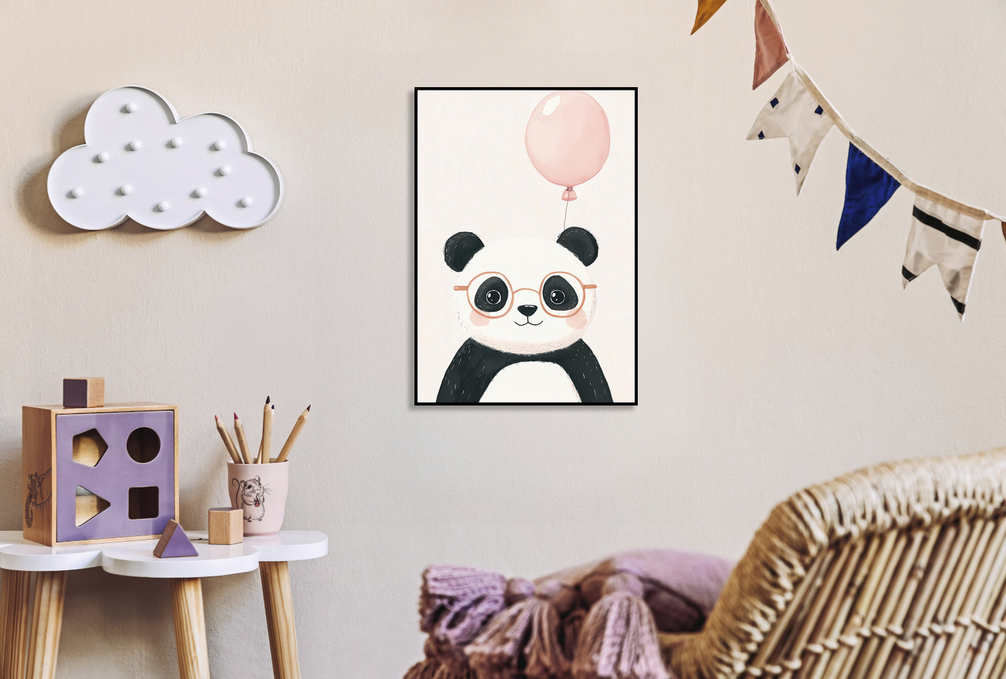 Plakat  Wzory dla Dzieci, Dziewczynki i Chłopca - Panda