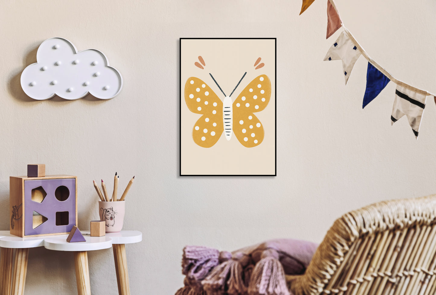 Plakat  Wzory dla Dzieci, Dziewczynki Do Pokoju - Motylek 2