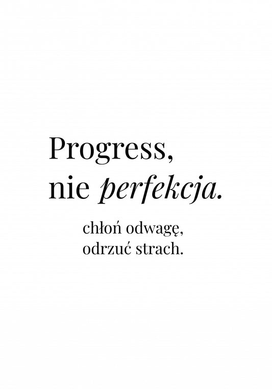 Plakat  Z Napisami Nowoczesny Cytat Progress Nie Perfekcja
