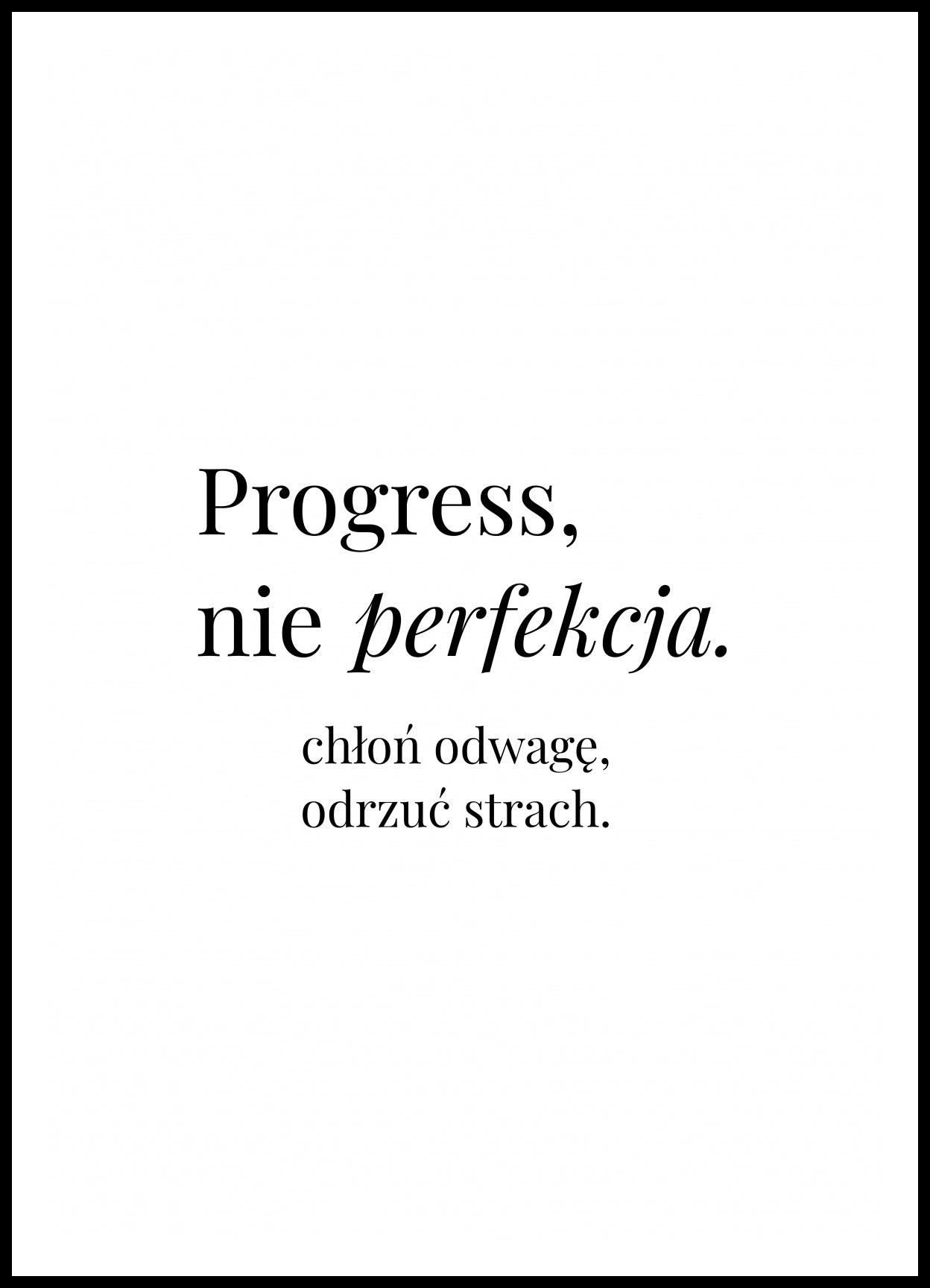 Plakat  Z Napisami Nowoczesny Cytat Progress Nie Perfekcja