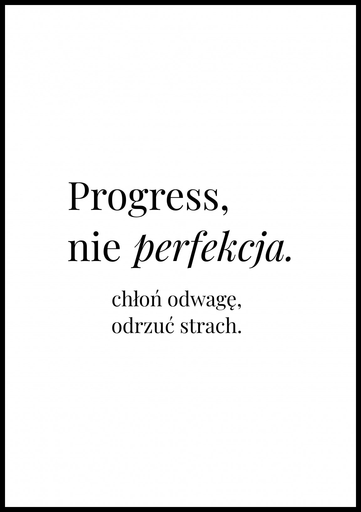 Plakat  Z Napisami Nowoczesny Cytat Progress Nie Perfekcja