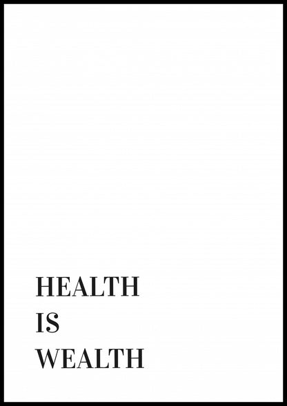 Plakat  Z Napisami Nowoczesny Cytat Health Is Wealth