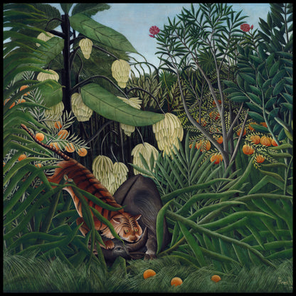 Plakat  Tiger and Buffalo, Rousseau Vintage do Salonu