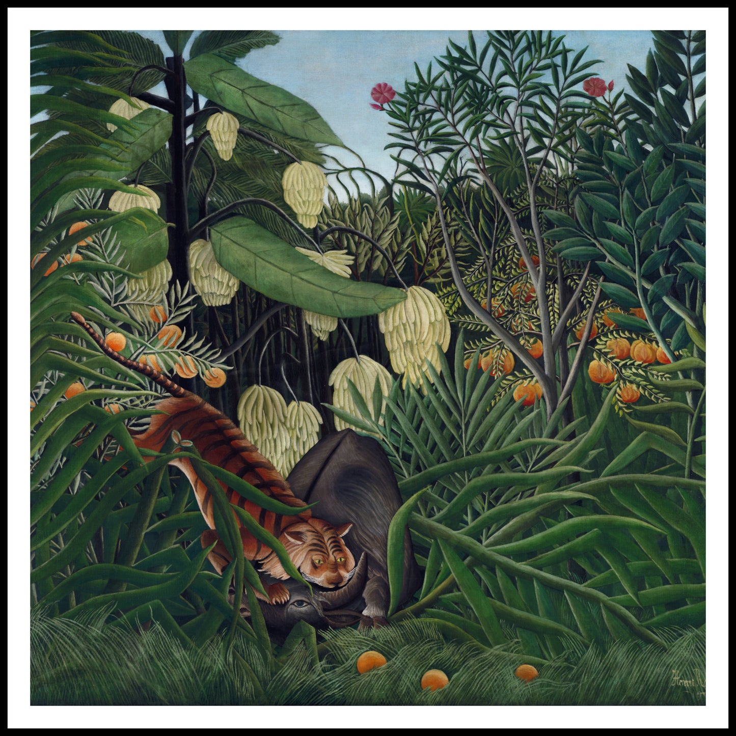 Plakat  Tiger and Buffalo, Rousseau Vintage do Salonu