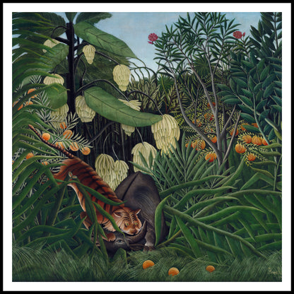Plakat  Tiger and Buffalo, Rousseau Vintage do Salonu