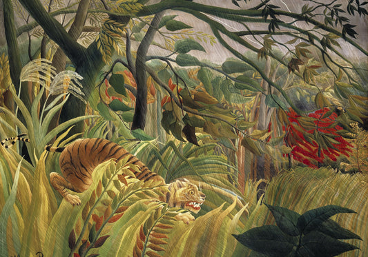 Plakat  Tiger in a Storm, Rousseau Vintage do Salonu