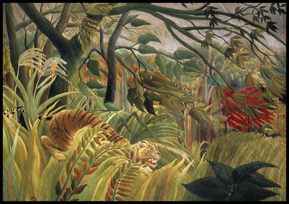 Plakat  Tiger in a Storm, Rousseau Vintage do Salonu