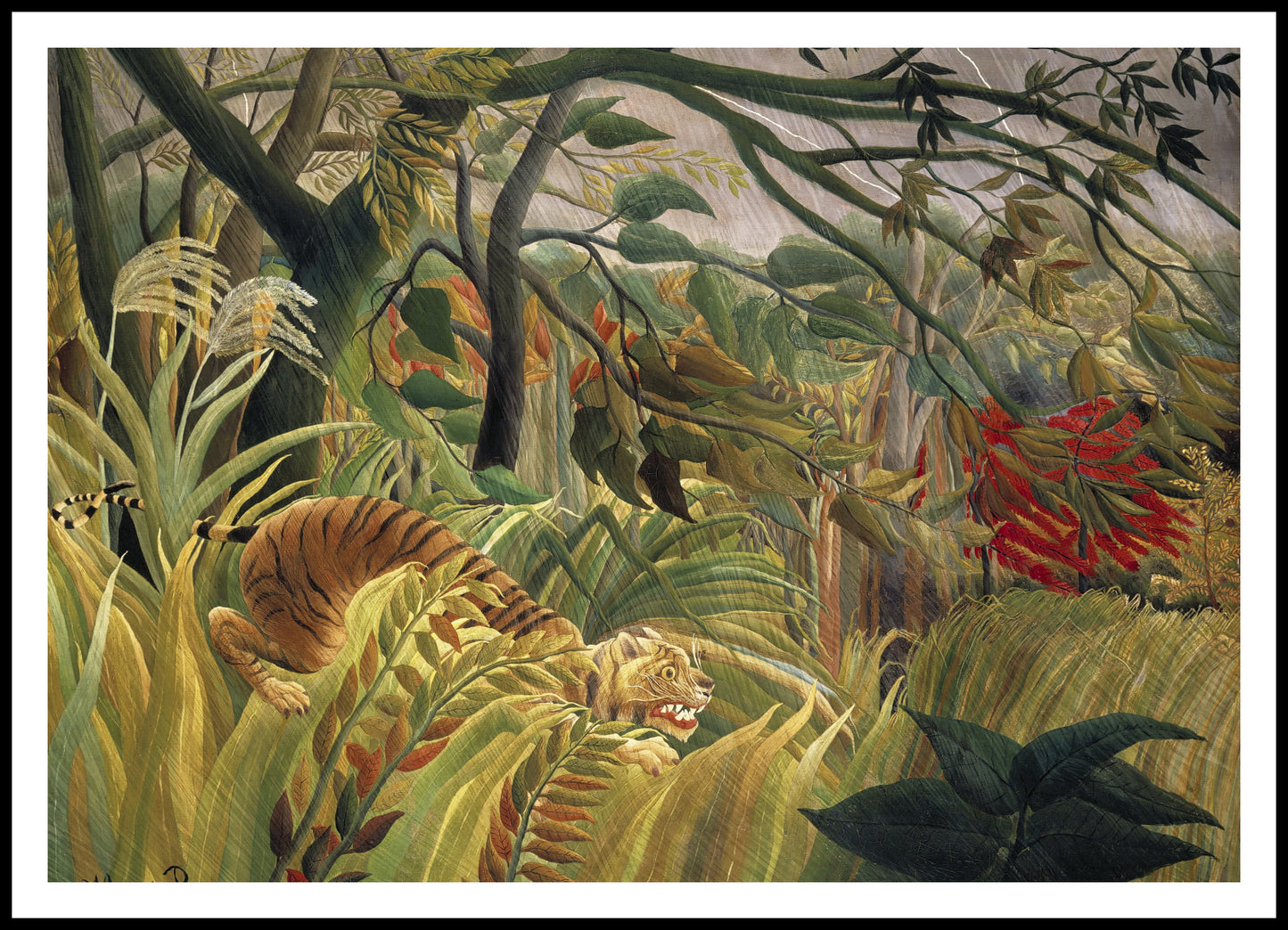 Plakat  Tiger in a Storm, Rousseau Vintage do Salonu