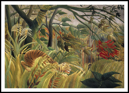 Plakat  Tiger in a Storm, Rousseau Vintage do Salonu
