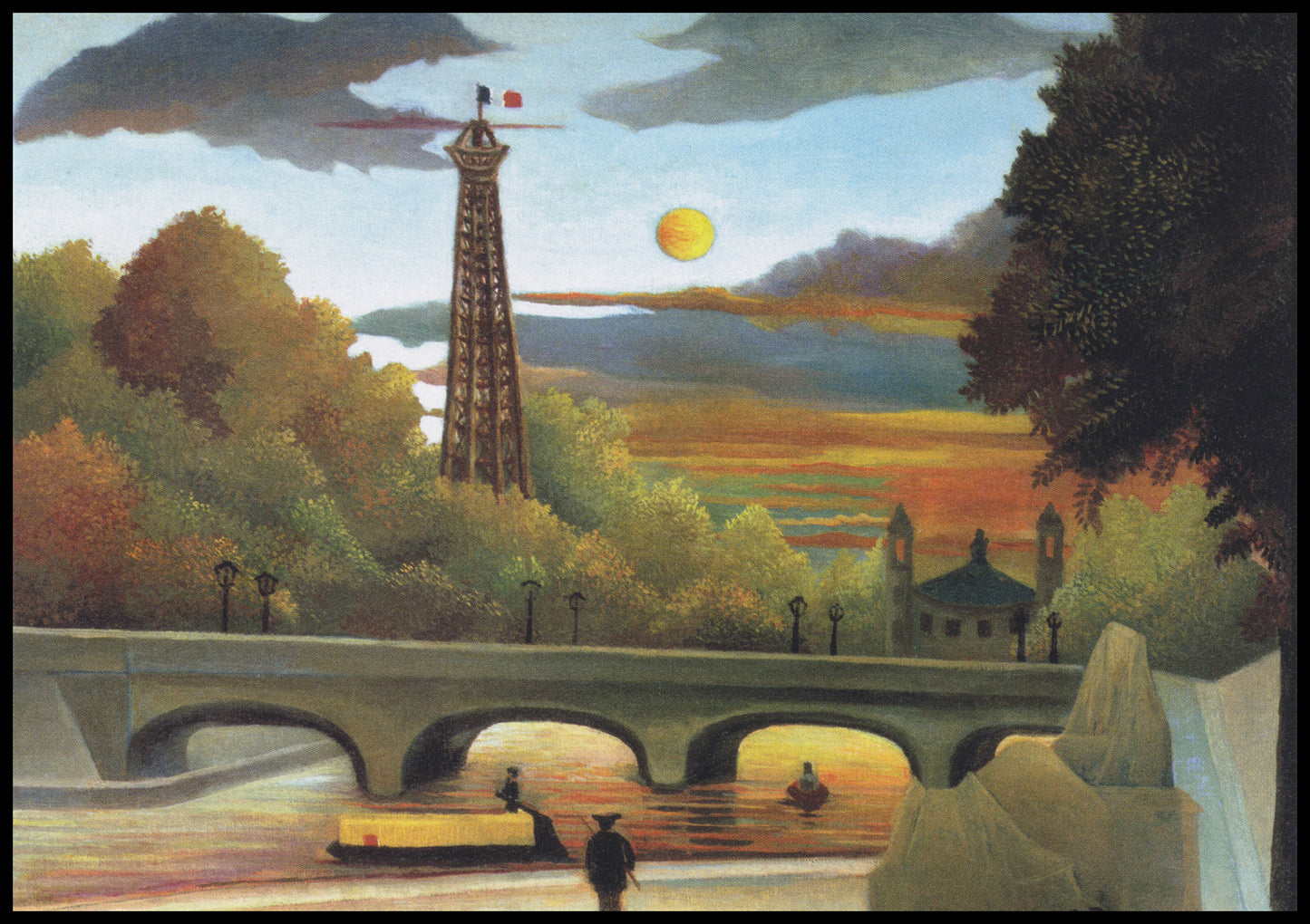Plakat  Seine and Eiffel Tower, Rousseau Vintage do Salonu