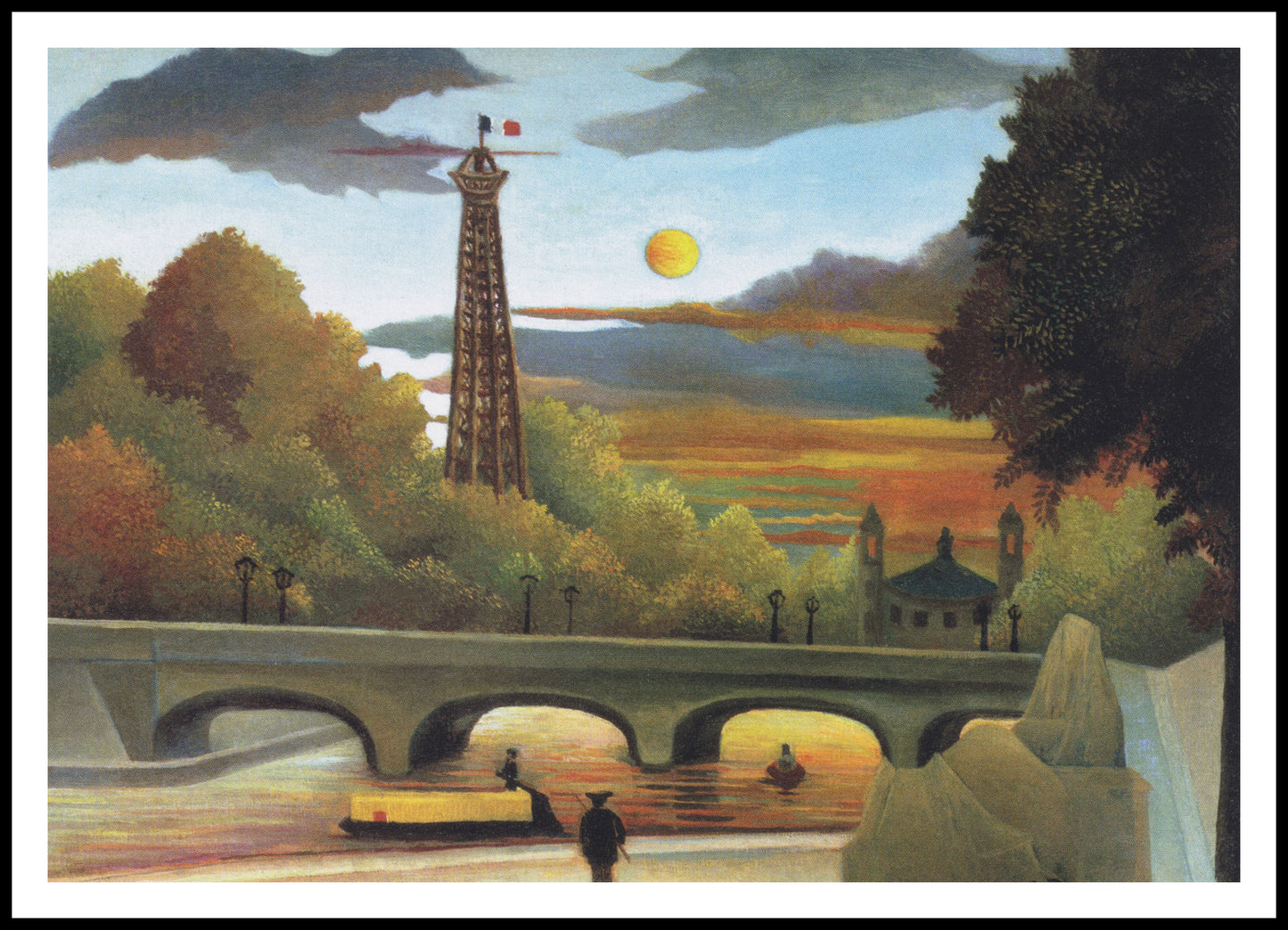 Plakat  Seine and Eiffel Tower, Rousseau Vintage do Salonu