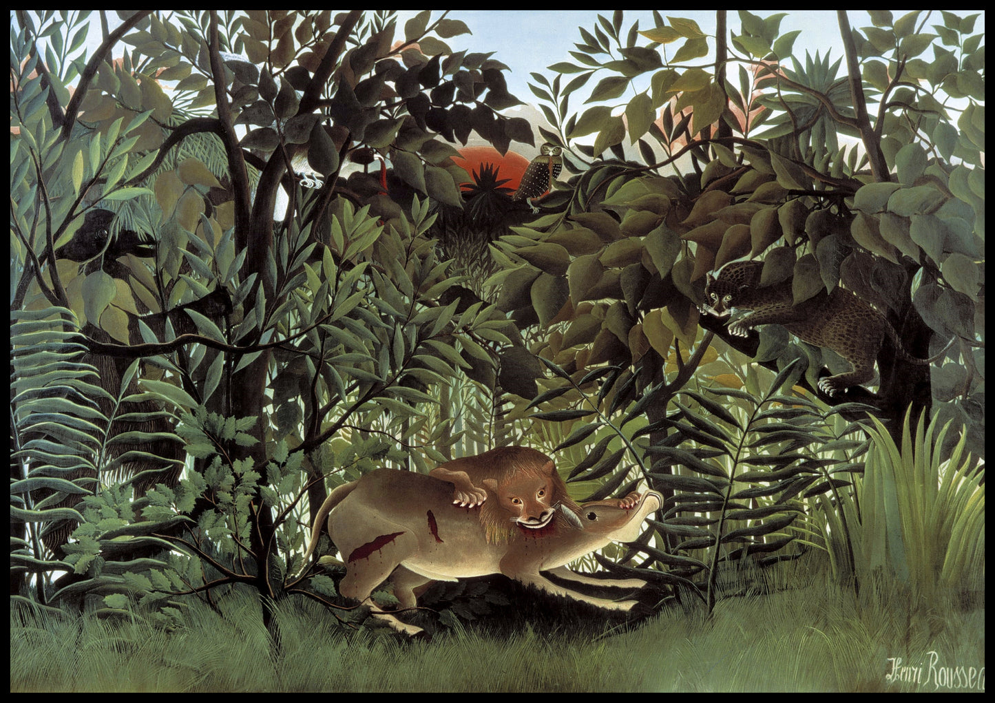 Plakat  The Hungry Lion, Rousseau Vintage do Salonu