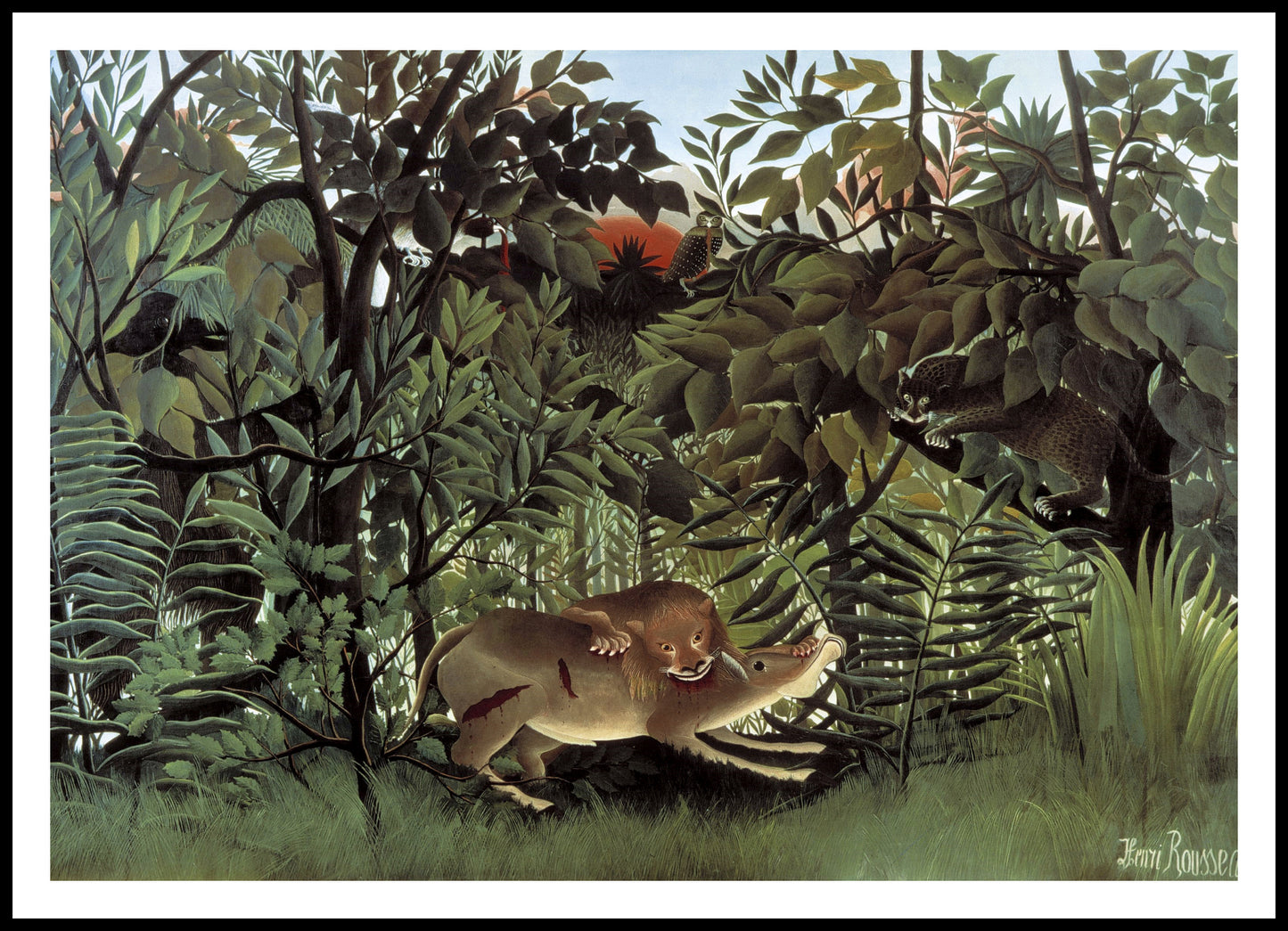 Plakat  The Hungry Lion, Rousseau Vintage do Salonu