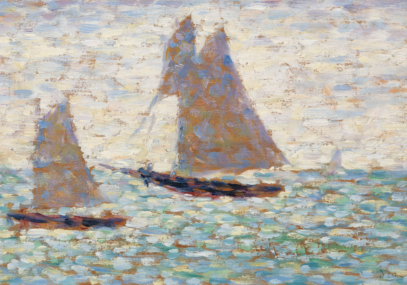Plakat  Two Sailboats, Seurat Vintage do Salonu