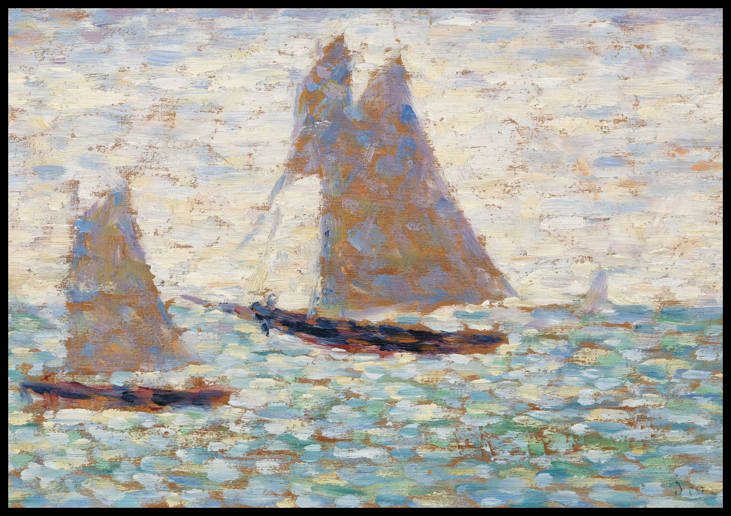 Plakat  Two Sailboats, Seurat Vintage do Salonu