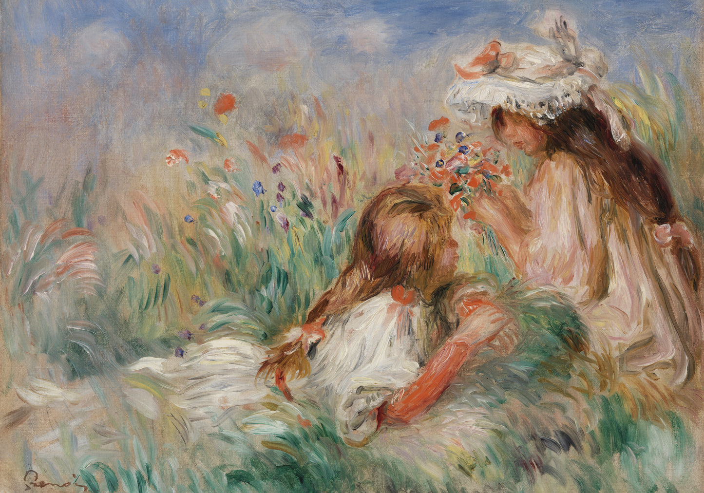 Plakat  Girls in the Grass, Pierre-Auguste Renoir do Salonu