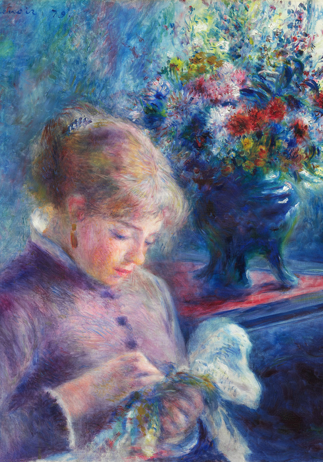 Plakat  Young Woman Sewing,  Pierre-Auguste Renoir do Salonu