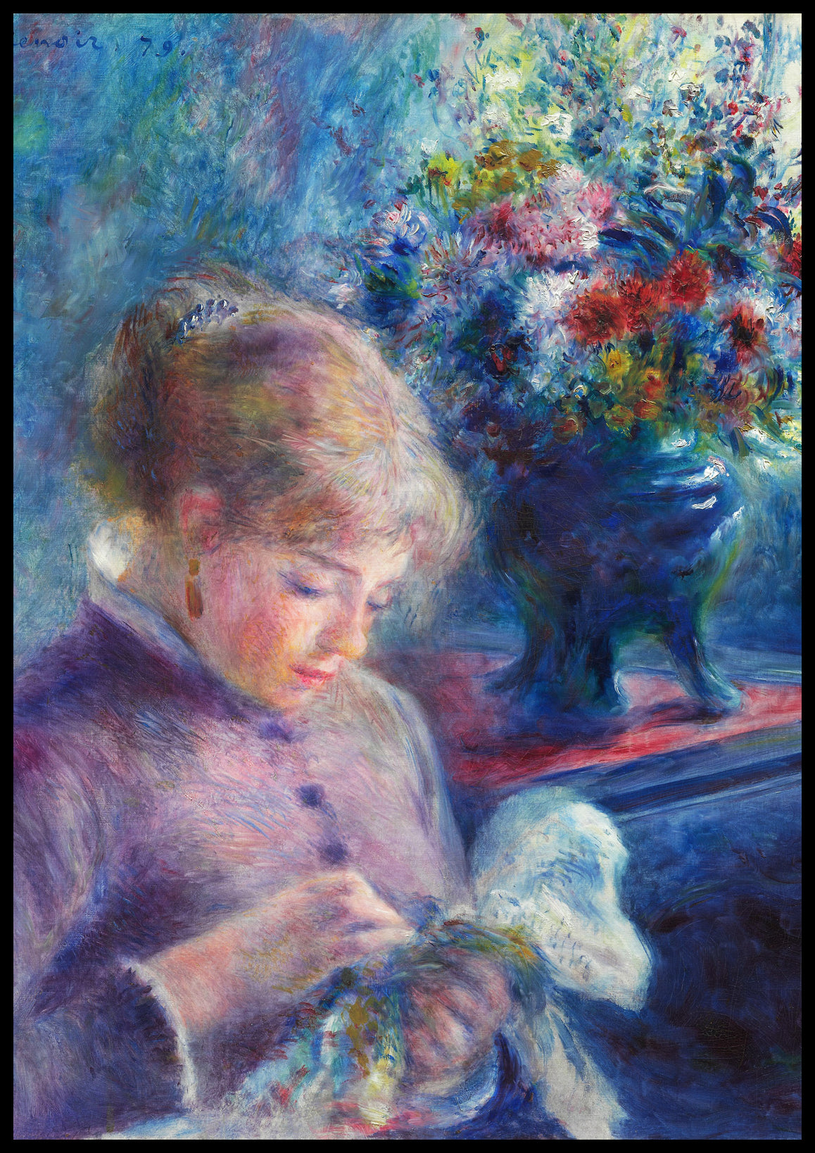 Plakat  Young Woman Sewing,  Pierre-Auguste Renoir do Salonu