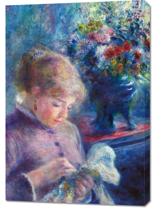 Obraz  Young Woman Sewing,  Pierre-Auguste Renoir do Salonu